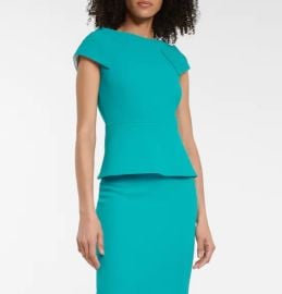 Roland Mouret - Taft wool crpe peplum top at Mytheresa